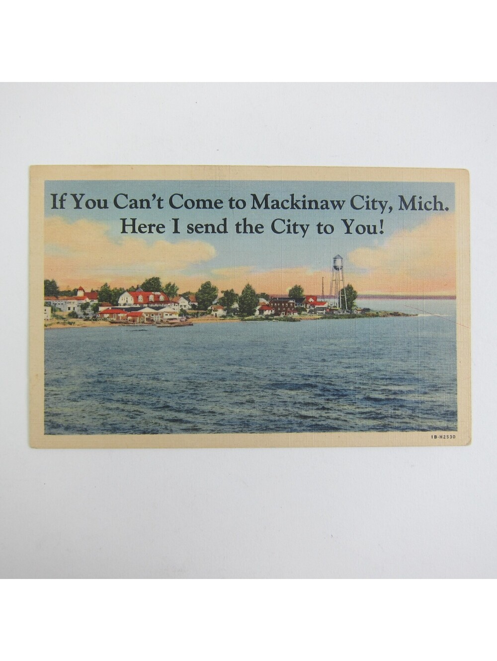 Linen Postcard Mackinac City Michigan Vintage UNPOSTED RARE